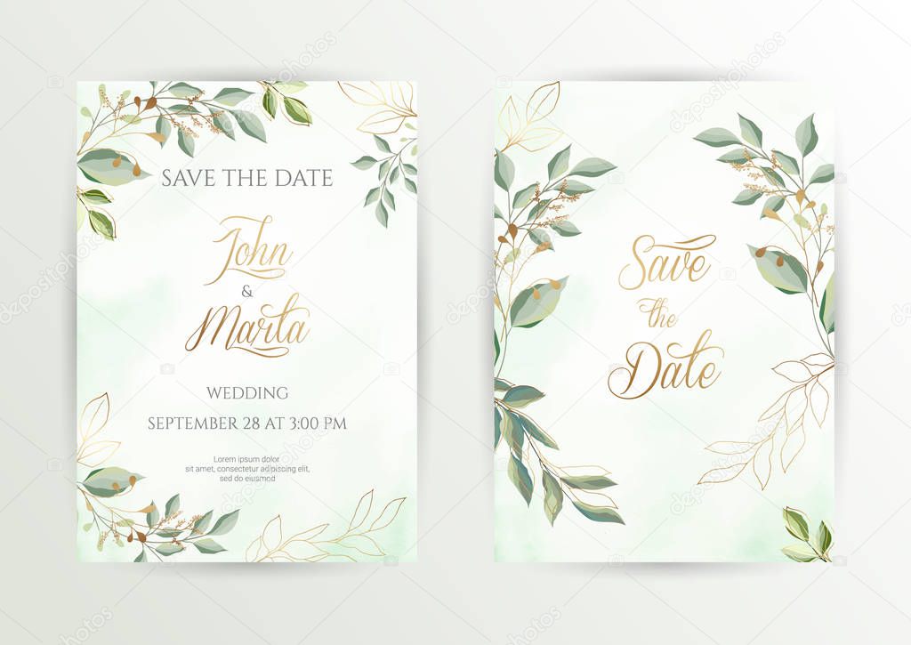 Watercolor wedding set. eps10