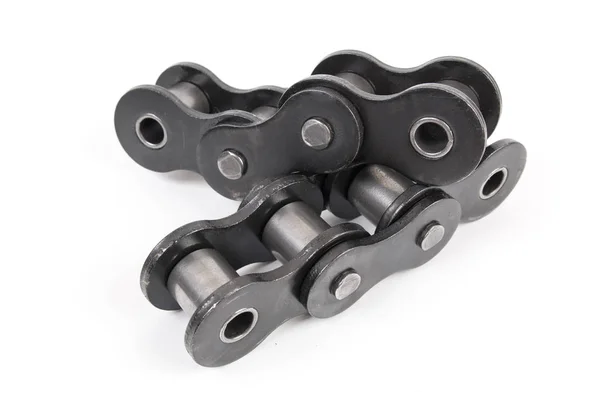 Driving roller chain isolated on white background — Stock Photo, Image