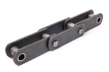 Beyaz arka plan üzerinde izole blok konveyör zincir çekerek