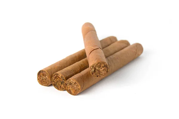 Cuban big cigars isolated on white background — Stock Photo, Image