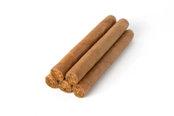 Cuban big cigars isolated on white background — Stock Photo, Image