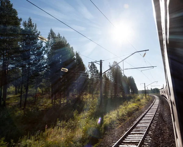 Sunset on Trans-Siberian Railway