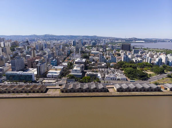 Vista Aerea Porto Alegre Rio Grande Sul Brasil Filmagem Aérea — Fotografia de Stock