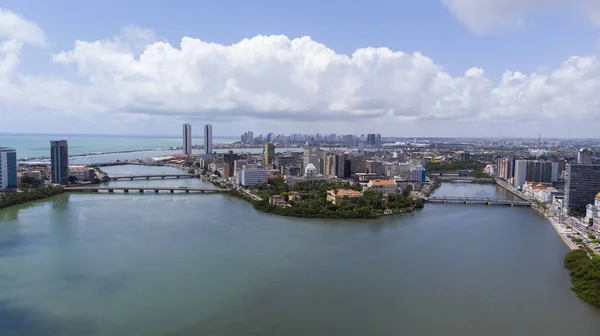 Vista Aerea Recife Pernambuco Brasil Aerial Footage Recife Brazil — ストック写真