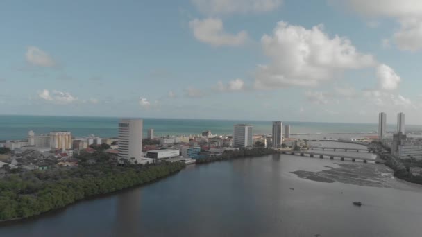 Vista Aerea Recife Pernambuco Brasil Aerial Footage Recife Brazil — Stockvideo