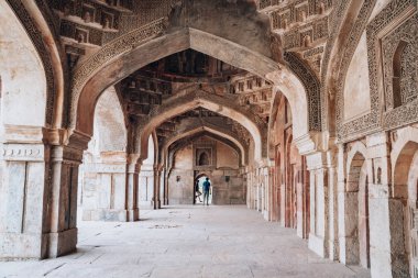 Yeni Delhi, Hindistan - 16 Kasım 2019: Kubbe 'nin detaylı görünümü 