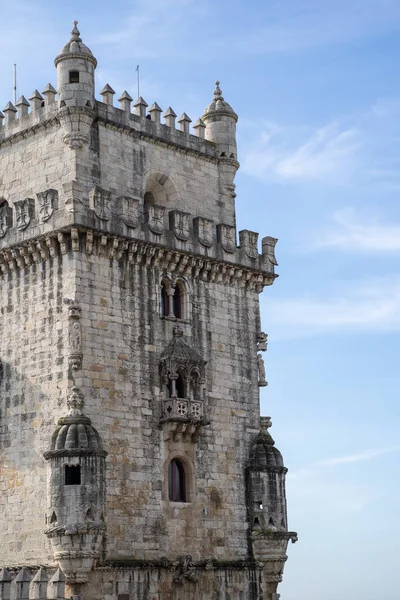 포르투갈의 벨렘 탑 - 가까이 서 본 그림 — 스톡 사진