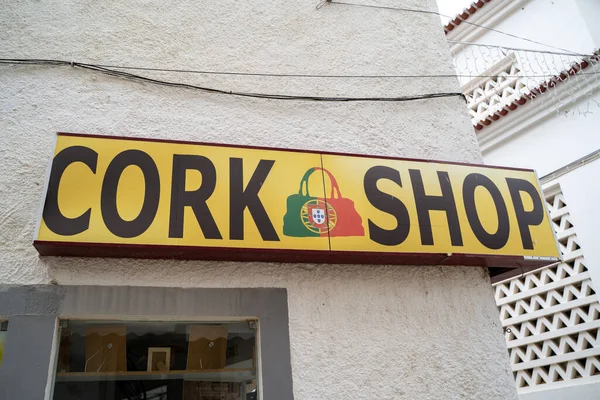 Lagos Portugal Enero 2020 Firma Para Cork Shop Donde Venden — Foto de Stock