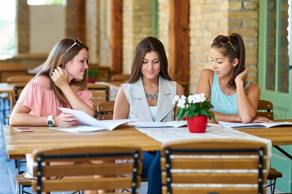 Vriendinnen in het Restaurant — Stockfoto