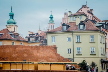 Eski şehir. Varşova. Antik kentin sokakları. Eski evler. kilise. Polonya polska warszawa