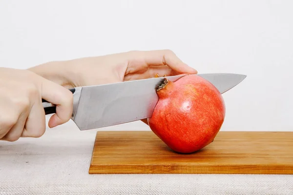 Fille Coupe Couteau Avec Des Légumes Des Fruits Légumes Fruits — Photo