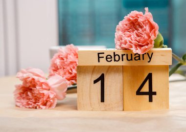 Şubat 14 ve fincan kahve ve karanfil