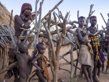 Omo Nehri, Kabile Hamar, 10 Mayıs 2019, Hamar kadınları her fotoğraf için para istiyor, 10 Mayıs 2019, Hamar, Omo Nehri, Etiyopya