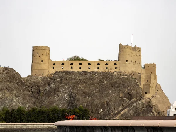 Kilátás Mirani Erőd Muscat Omán — Stock Fotó