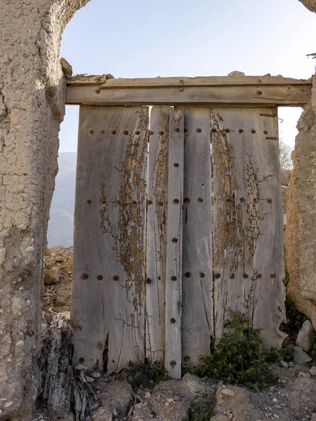 Ξύλινο Φρούριο Του Ομάν Έχει Διατηρηθεί Από Παλιό Φρούριο — Φωτογραφία Αρχείου