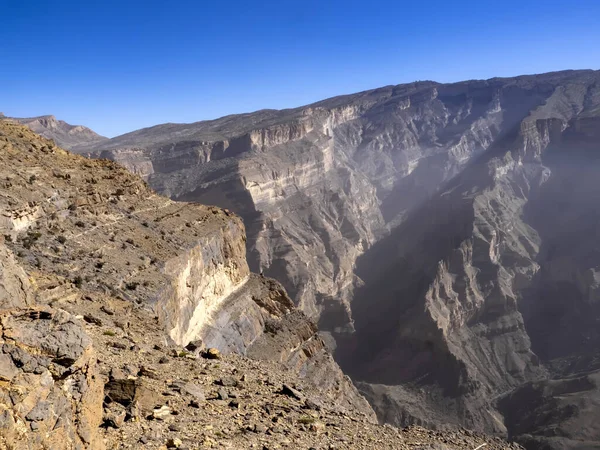 Wielki Kanion Nakhr Jebel Shams Jest Uważany Najpiękniejszy Kanion Świecie — Zdjęcie stockowe