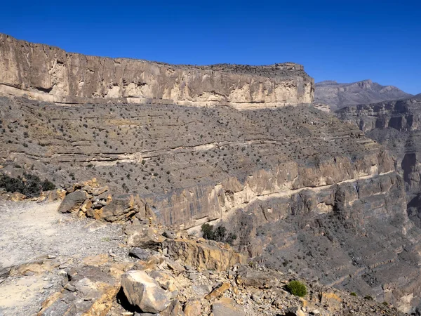 Nakhr Grand Canyon Jebel Shams Azt Mondják Hogy Legszebb Kanyon — Stock Fotó