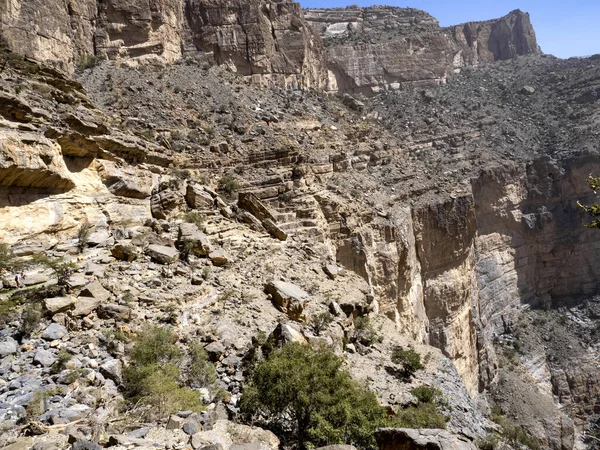 Nakhr Büyük Kanyonu Jebel Shams Dünyanın Güzel Kanyonu Olduğu Söylenir — Stok fotoğraf