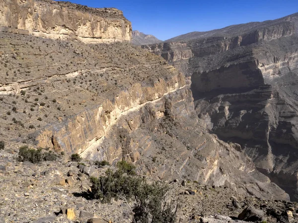Nakhr Grand Canyon Jebel Shams Azt Mondják Hogy Legszebb Kanyon — Stock Fotó
