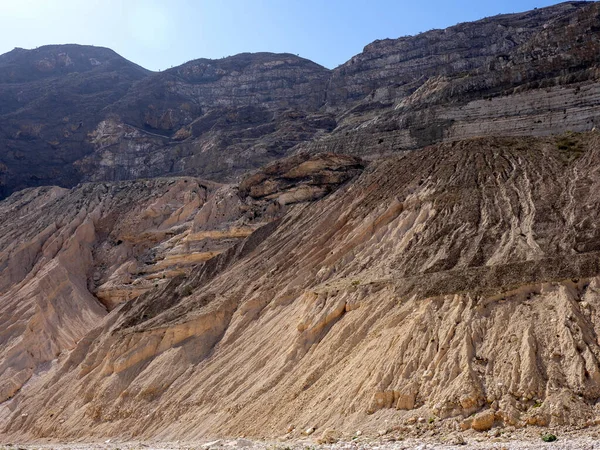 Száraz Folyók Egy Mély Kanyonban Folynak Dél Ománban — Stock Fotó