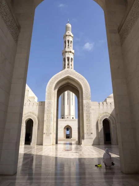 Minaretes Sultão Qaboos Grande Mesquita Mascate Omã — Fotografia de Stock