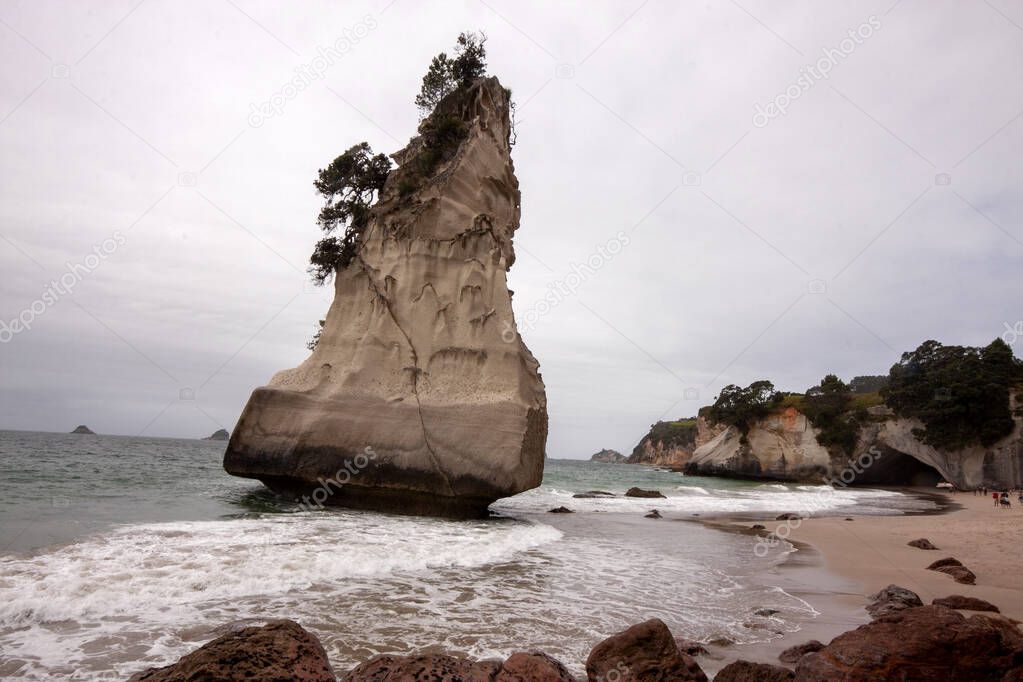 Romance of the rugged coastline of Whanganui A Hei on the North Island of New Zealand