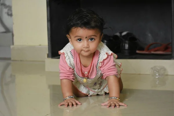 A cute Baby Girl in Joy Mood — Stock Photo, Image