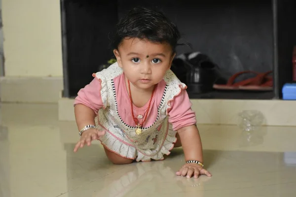 A cute Baby Girl in Joy Mood — Stock Photo, Image