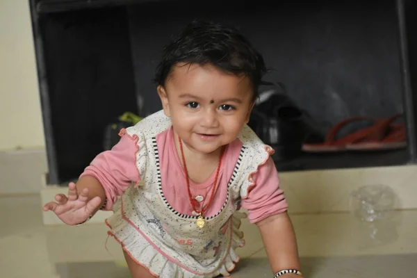 A cute Baby Girl in Joy Mood — Stock Photo, Image