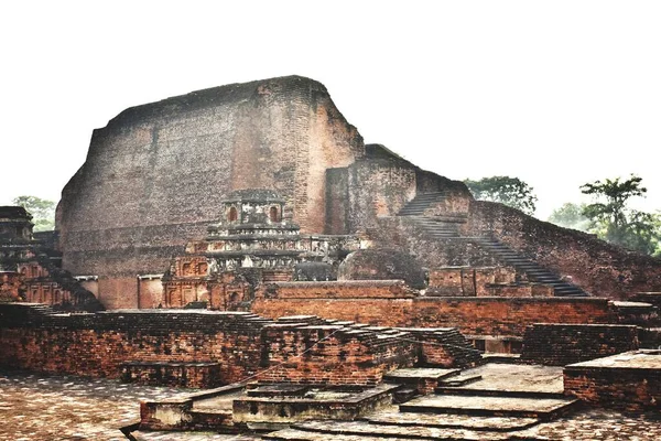 Ruïnes Van Universiteit Van Nalanda Nalanda Bihar India Stockfoto