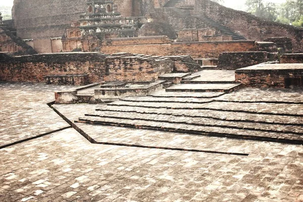 Ruínas Universidade Nalanda Nalanda Bihar Índia Fotos De Bancos De Imagens