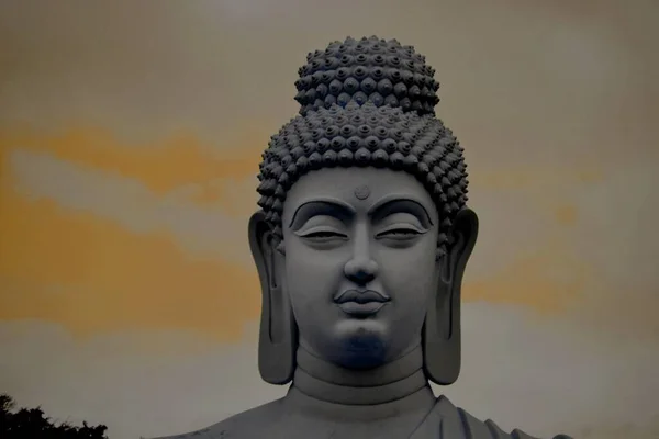 Schwarz Weiß Foto Von Buddha — Stockfoto