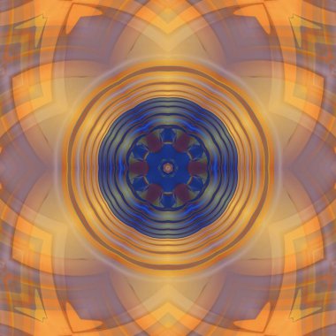 soyut renkli hipnotik simetrik desen süslemeli kaleydoskop hareketi geometrik çember ve yıldız şekilleri