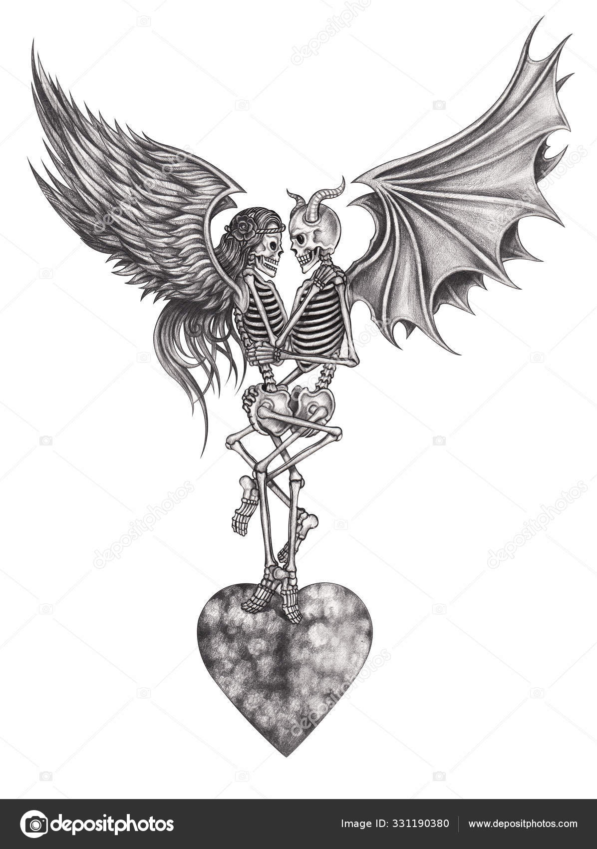 Angel-Demon tatoo design by aryundomiel /Arianna Banfi | Scrolller
