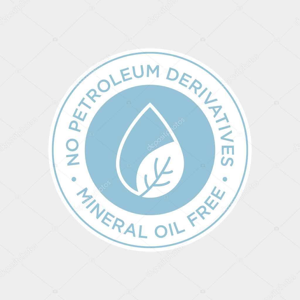 No petroleum derivatives icon. Mineral oil free. Vector illustration.