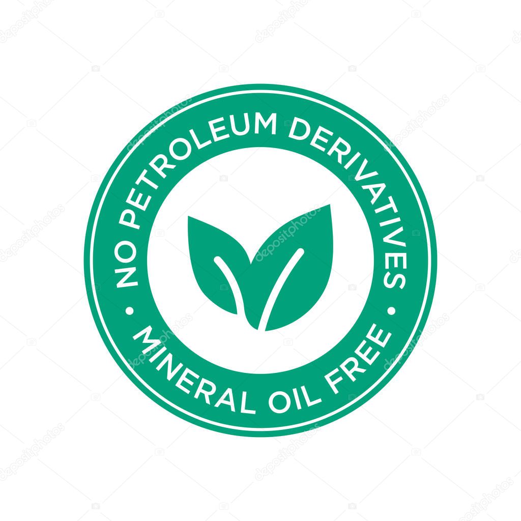 No petroleum derivatives icon. Mineral oil free. Vector illustration.