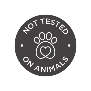 Hayvanlar üzerinde denenmedi. Yuvarlak vektör sembolü.