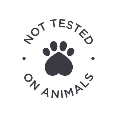 Hayvanlar üzerinde denenmedi. Yuvarlak vektör sembolü.