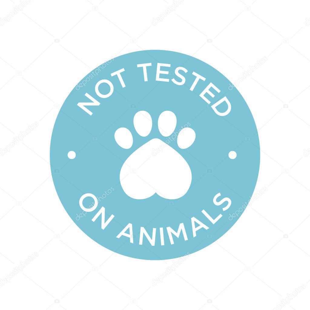Not tested on animals icon. Round vector symbol.
