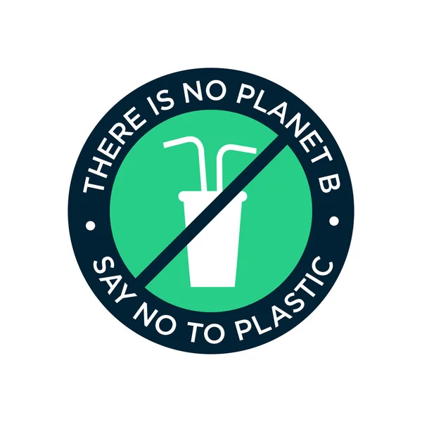 Δεν Υπάρχει Πλανήτης Πες Όχι Στο Πλαστικό Εικονίδιο Σύμβολο Διανύσματος — Διανυσματικό Αρχείο