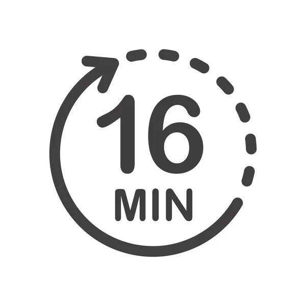 Icône Seize Minutes Symbole Pour Les Étiquettes Produits Différentes Utilisations — Image vectorielle