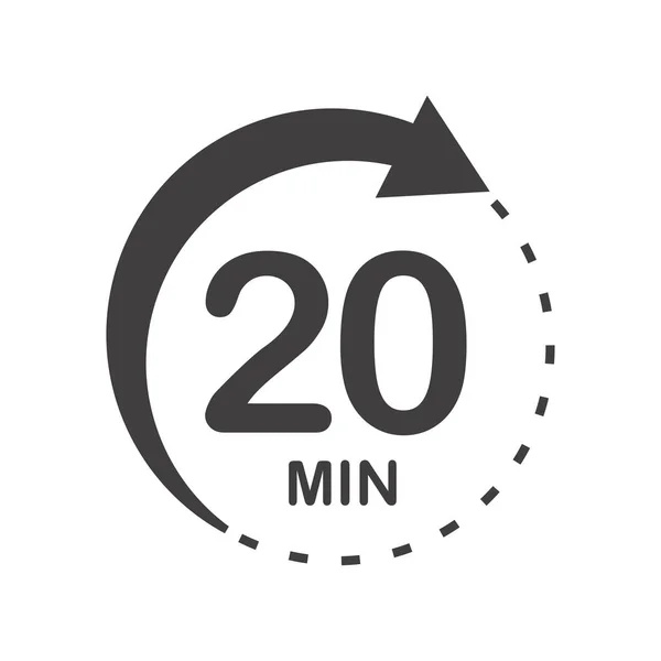 Zwanzig Minuten Symbol Für Produktetiketten Verschiedene Verwendungszwecke Wie Garzeit Kosmetische — Stockvektor