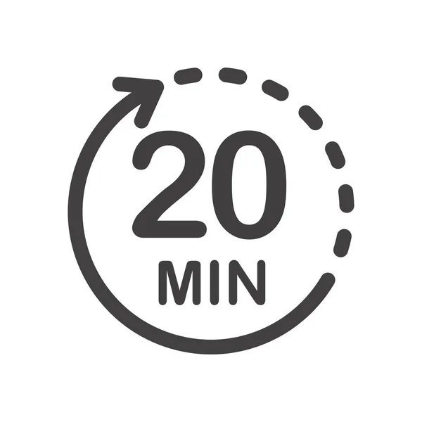 Twenty Minutes Icon Symbol Product Labels Different Uses Cooking Time — 图库矢量图片