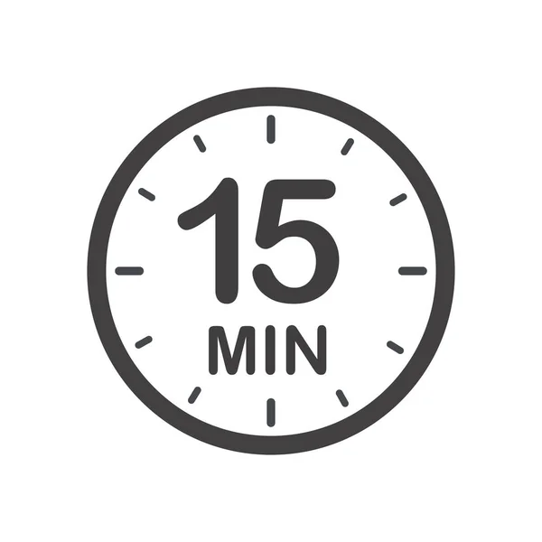 Vijftien Minuten Symbool Voor Product Etiketten Verschillende Toepassingen Zoals Kooktijd — Stockvector