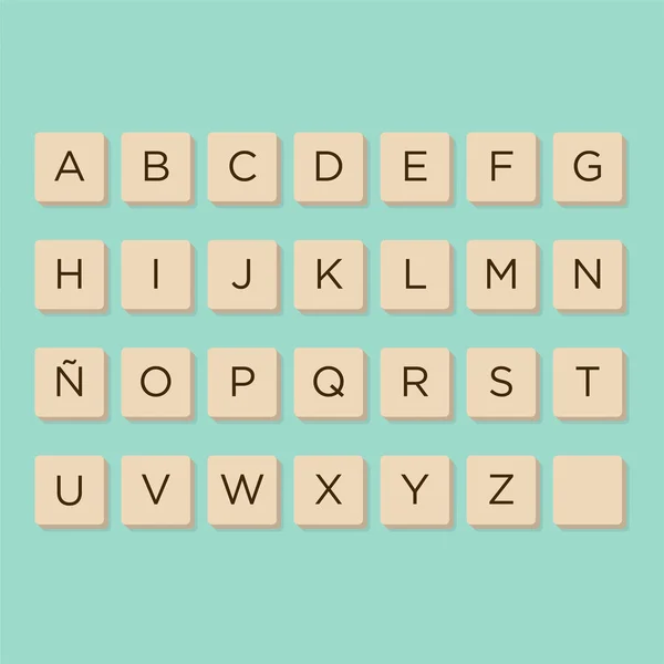 Alphabet en lettres de scrabble . — Image vectorielle