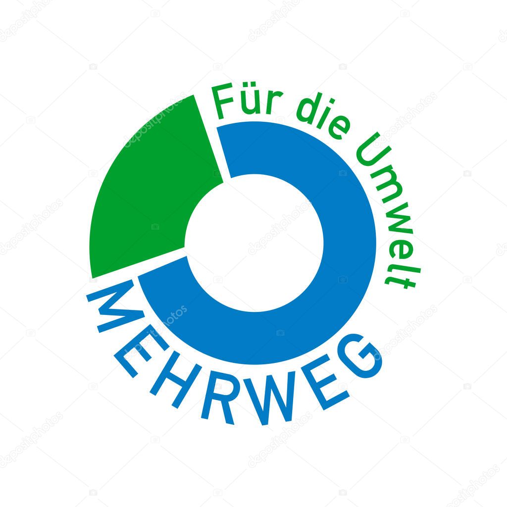 Reusable for the environment icon for bottle labels.
