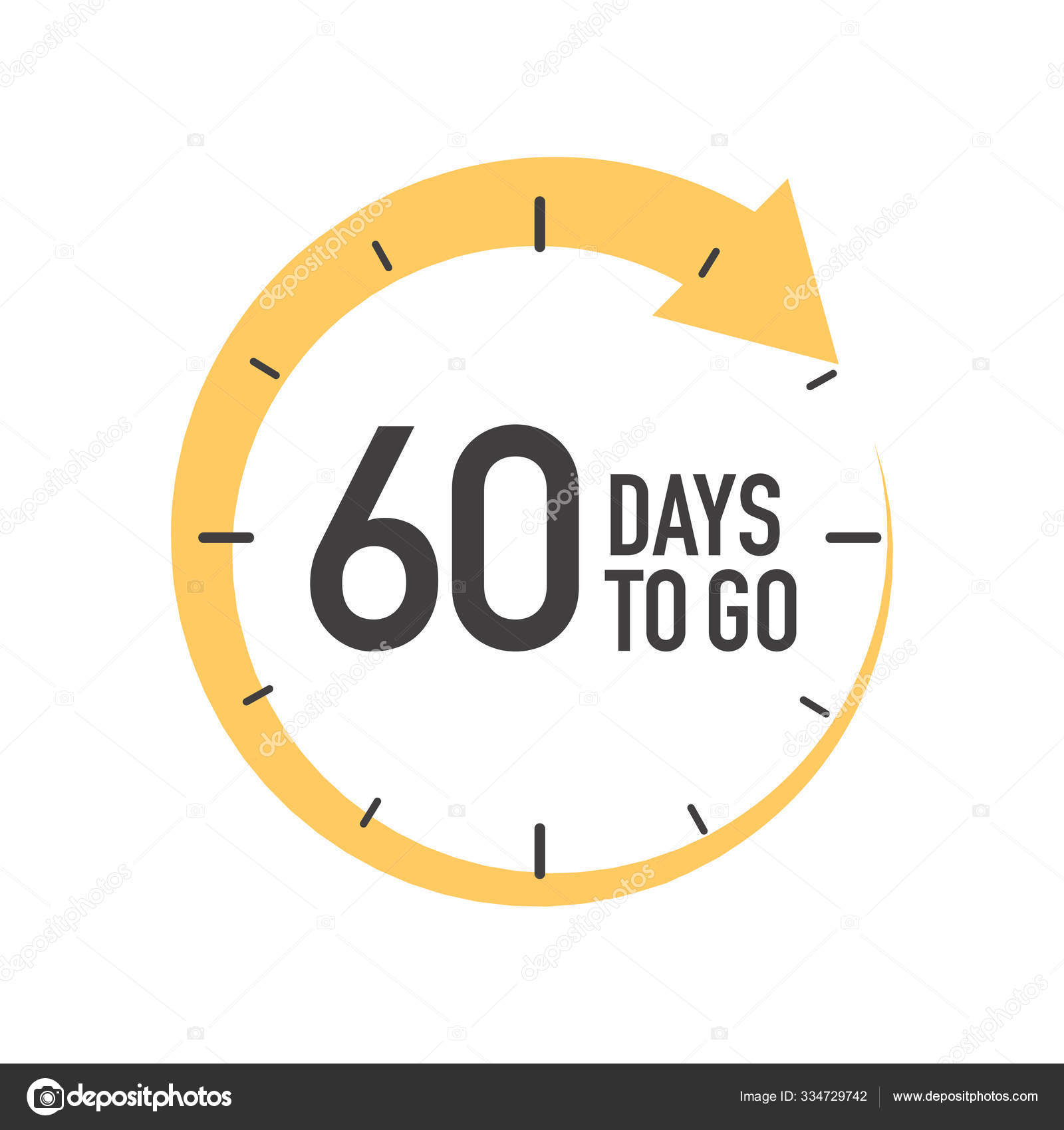 Sixty Days Icon Symbol Yellow Arrow Vector Image By C Joseyyoestudio Gmail Com Vector Stock