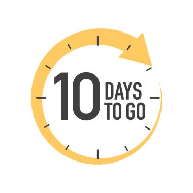 Simgeye dönüşmek için on gün. Sarı oklu yuvarlak sembol.