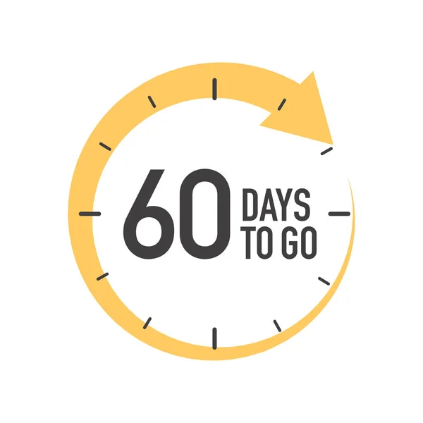 Sixty Days Icon Symbol Yellow Arrow — ストックベクタ