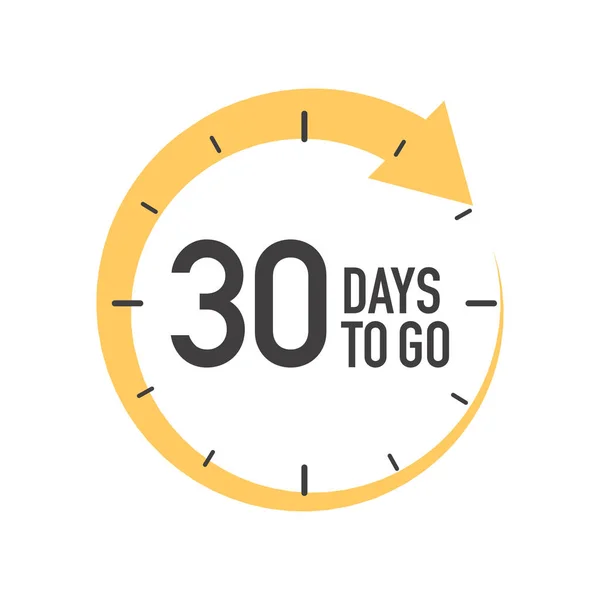 Thirty Days Icon Symbol Yellow Arrow — Stock Vector